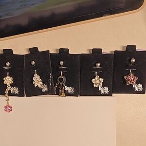 Silver and Gold Flower and Star Earrings Set